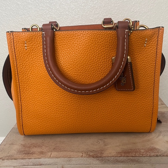 Coach Rogue 25 Brass/Papaya NWT - Picture 3 of 11